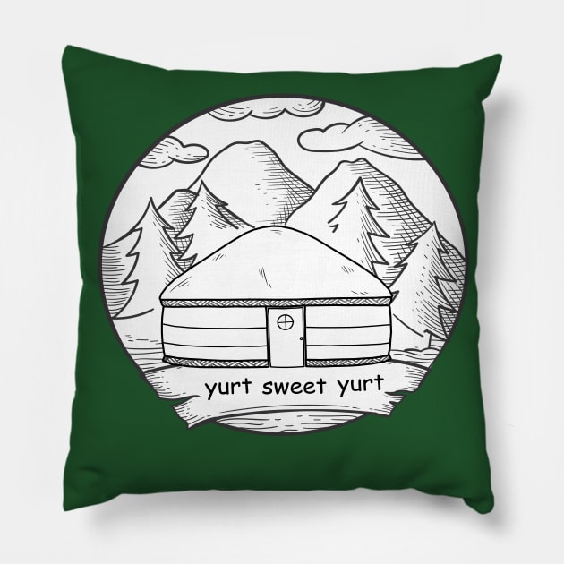 Yurt Sweet Yurt Pillow by Tykewise