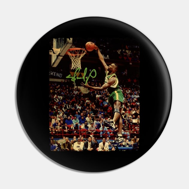 Shawn Kemp - Vintage Design Of Basketball Pin by JULIAN AKBAR PROJECT