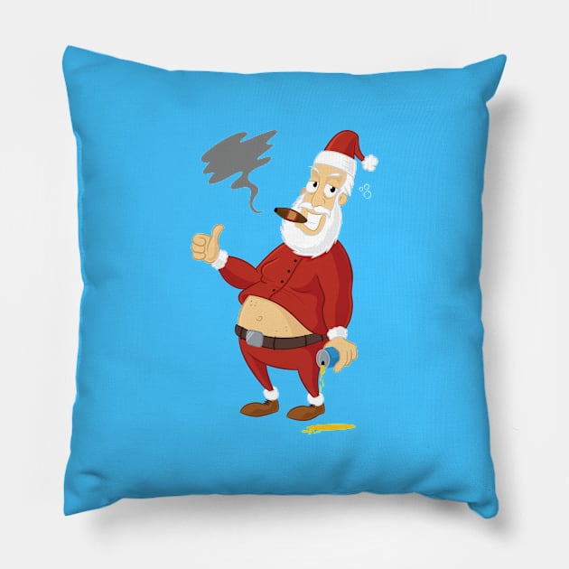 Drunk Santa Claus Pillow by zoljo