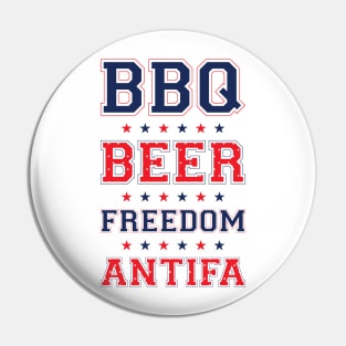 BBQ BEER FREEDOM ANTIFA Pin