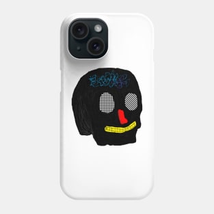 Skull Aesthetic | peaceful | Skull with checkerboard eyes Phone Case