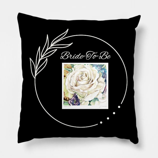 Bride-To-Be Announcement Pillow by WatercolorArteest