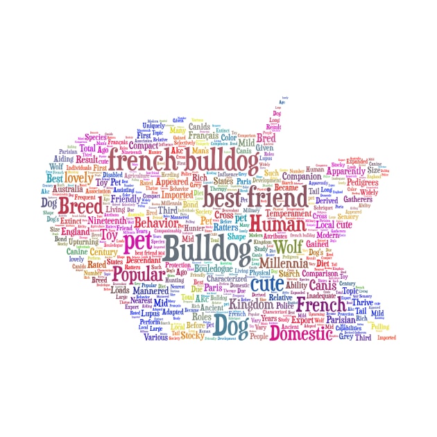 French Bulldog Animal Pet Text Word Cloud by Cubebox