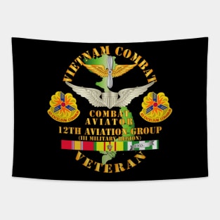 Vietnam Combat AVN Vet w Combat Aviator - 12th  AVN GroupI Mil Region III w SVC Tapestry