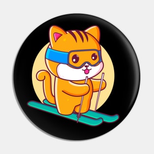 Cute Kawaii Cat Ski Pin