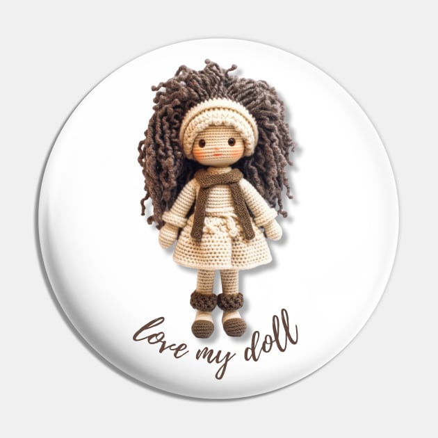 Handmade Wool Doll, Cozy and Cute - design 3 Pin by a4mbs