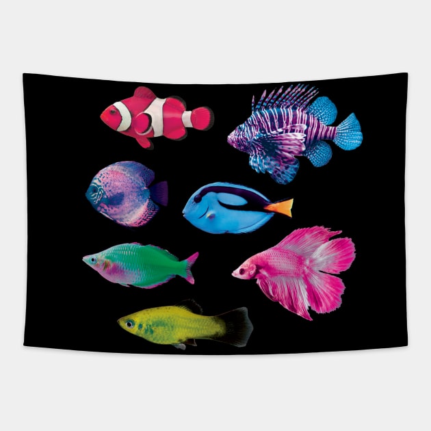 Colorful Fish Tapestry by saif