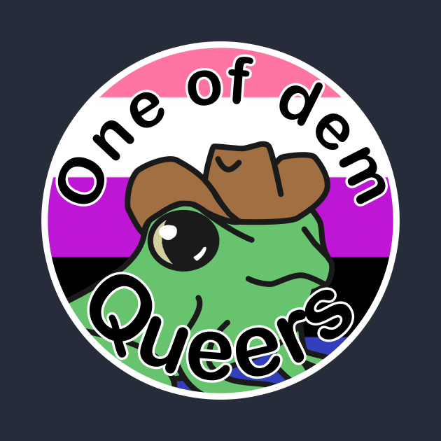 Pride Frog with a cowboy hat- Genderfluid by artsy-Eden