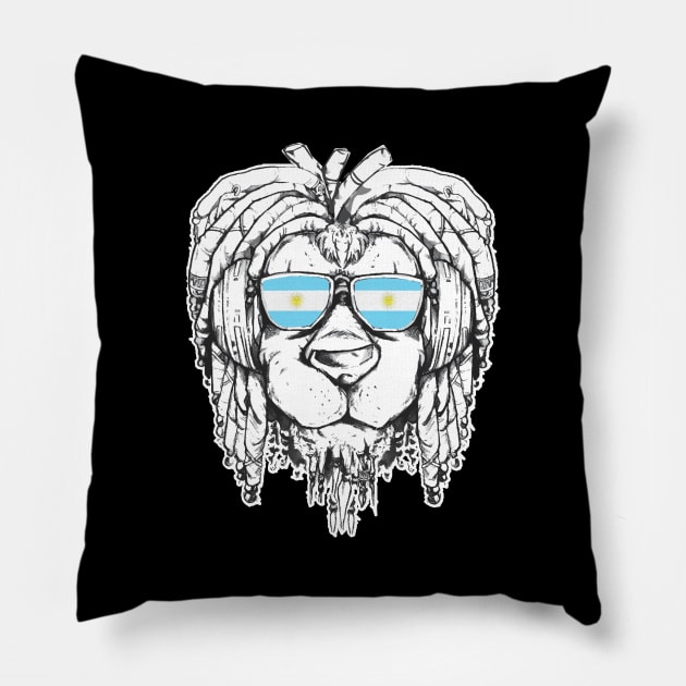 Rasta Reggae Lion Argentina Gift Rastafari Pillow by Pummli