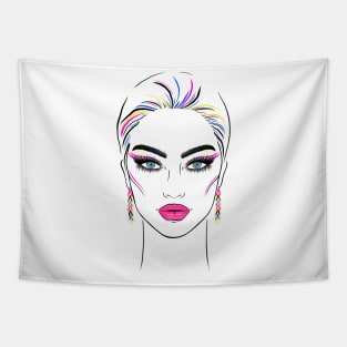 Fashionable female face Tapestry