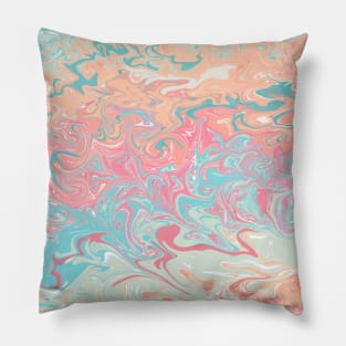 Summer Vibes Liquid Marble Pattern Pillow