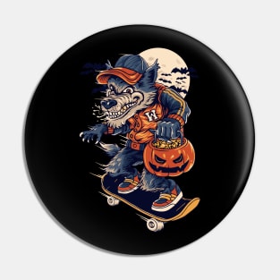 Warewolf in halloween Pin