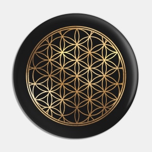 Flower of Life, Faux Gold Foil Pin