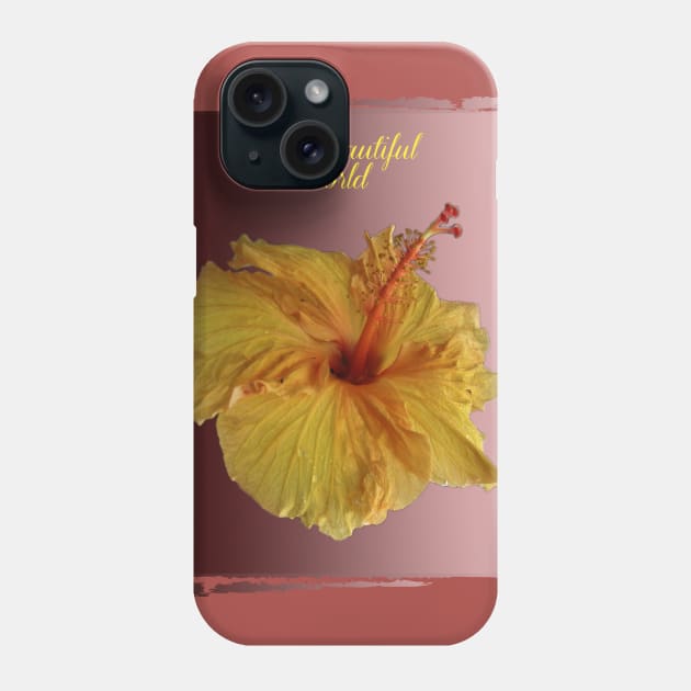 beautiful yellow hibiscus on gradient Phone Case by Alina