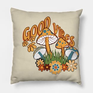 Good Vibes Hippie 70s design Pillow