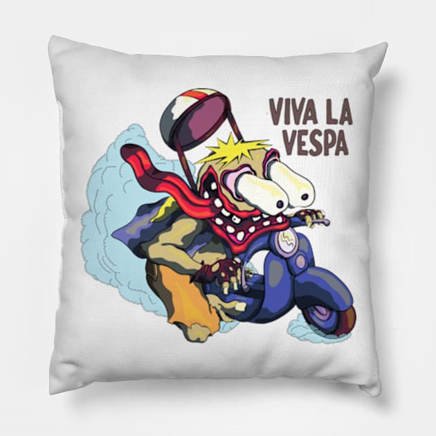 Viva La Vespa Pillow by FullTuckBoogie