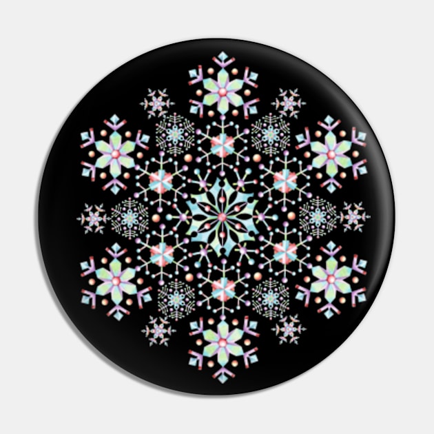 Mandala Snowflake Pin by PatriciaSheaArt