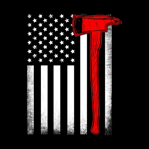 Firefighter American Flag Axe by captainmood