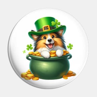 St Patricks Day Shetland Sheepdog Pin