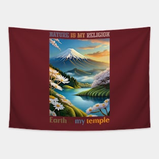 nature is my religion earth is my temple Tapestry