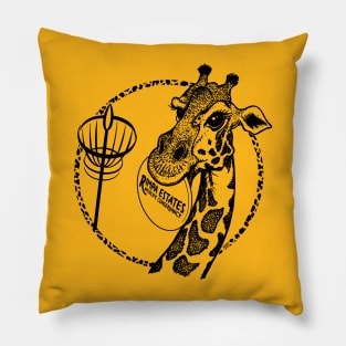 Rimpa Disc Golf Giraffe, BLACK PRINT Pillow