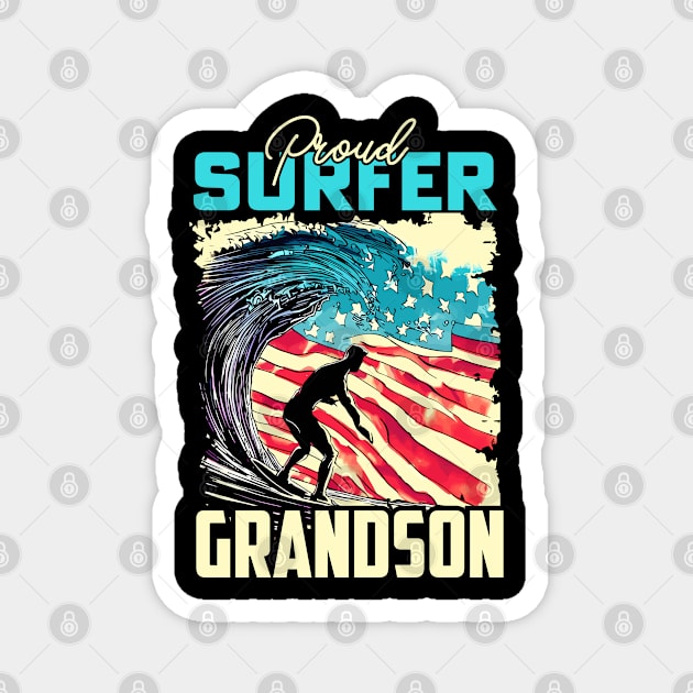 Proud Surfer Grandson Magnet by T-shirt US