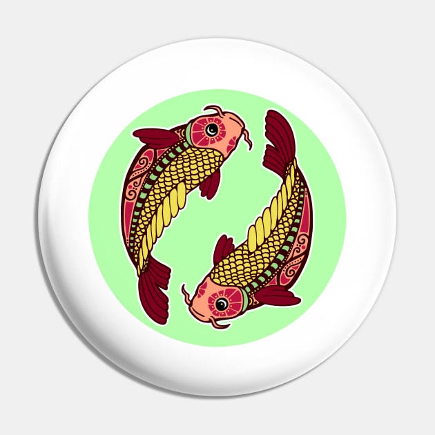 Pisces Fish Round Pin by She Gets Creative