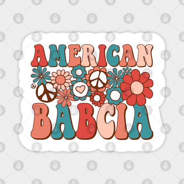 Retro Groovy American Babcia Matching Family 4th of July Magnet by BramCrye