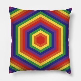 Retro Rainbow Hex Pillow