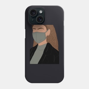 Curly hair woman Phone Case