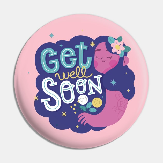 Get Well Soon Pin by Mako Design 