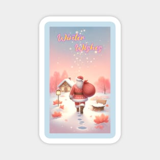 Winter Wishes: Heartwarming Santa Claus Holiday Tee Magnet