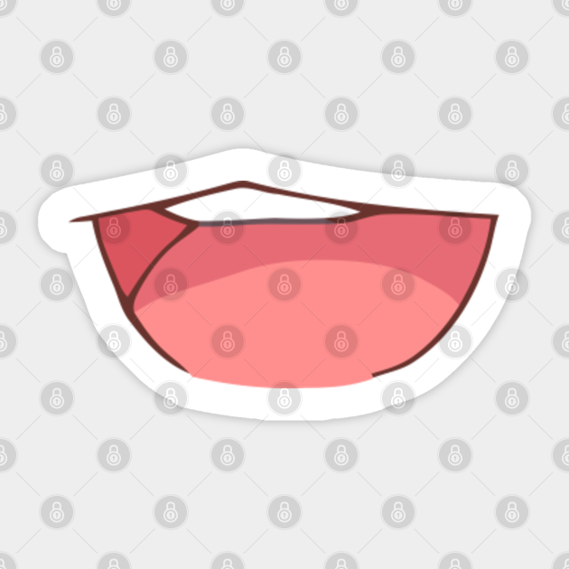 Cute Anime Smiling Mouth Smile Sticker Teepublic Au Mouth canine tooth anime smile, mouth smile, manga, people png. teepublic