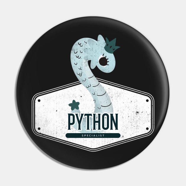 Python Coder Specialist Cute Dragon Pin by RareLoot19