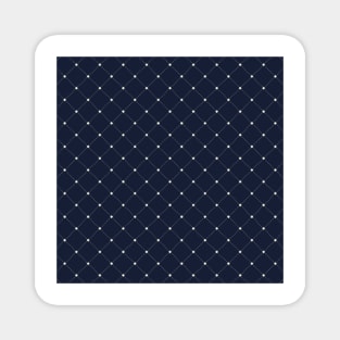 Blue square dotted lined pinstripe pattern Magnet
