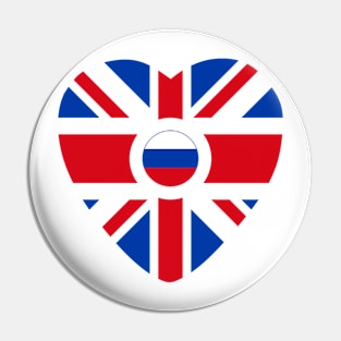 British Russian Multinational Patriot Flag Series (Heart) Pin