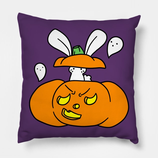 Jack O Lantern Bunny Pillow by saradaboru