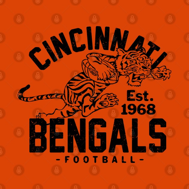 Vintage Cincinnati Bengals 3 by Buck Tee Originals by Buck Tee