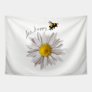 Bee happy... -Bee with flower design, happy, positivity, cute Tapestry