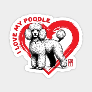 I Love My Poodle - I Love my dog - Dainty dog Magnet