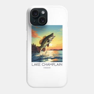 A Pop Art Travel Print of Lake Champlain - Vermont - US Phone Case