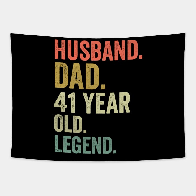 Retro Husband Dad 41 Year Old Legend Vintage 41th birthday Tapestry by Birds Haven