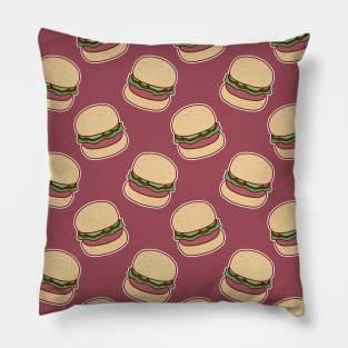 Hamburger Brown Pattern Pillow