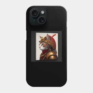 Samurai Cat Portrait Wearing Armor Phone Case