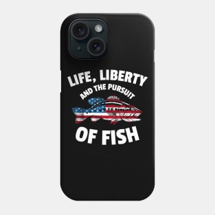 4th of July Fishing American Flag Pursuit of Fish Phone Case