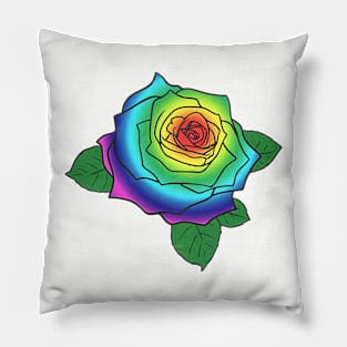 Rainbow Rose Pillow