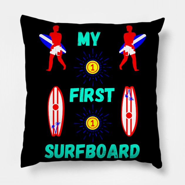 My First Surfboard Pillow by ASOR14