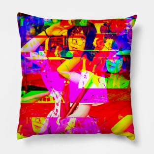 Anime Cosplay Girl Glitch Art 03 Pillow