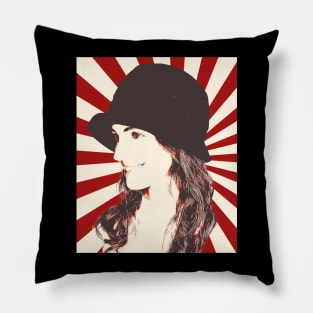 Girl 1920s Style Hats Popart Pillow