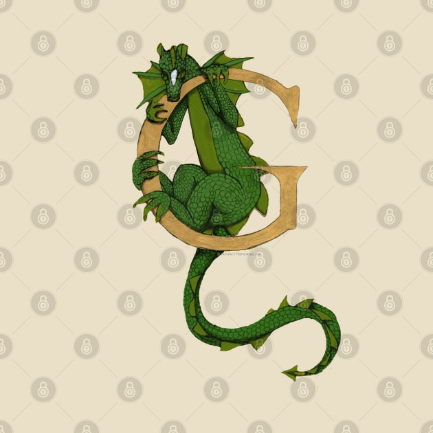 Green Dragon Letter G 2023 by Donnahuntriss